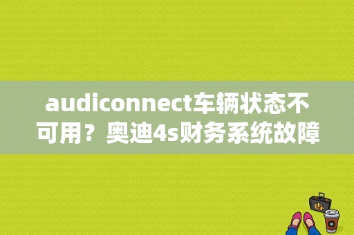 audiconnect车辆状态不可用？奥迪4s财务系统故障 查不了到账-图1
