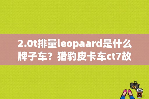 2.0t排量leopaard是什么牌子车？猎豹皮卡车ct7故障-图2
