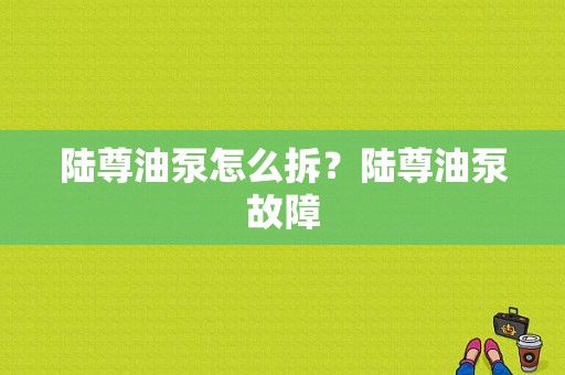 陆尊油泵怎么拆？陆尊油泵故障-图1