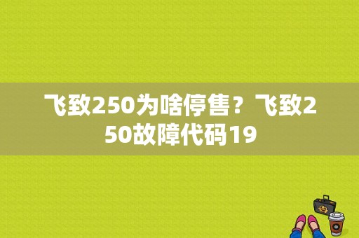 飞致250为啥停售？飞致250故障代码19-图1