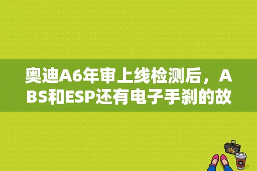 奥迪A6年审上线检测后，ABS和ESP还有电子手刹的故障灯长亮？a6电子手刹故障灯-图1