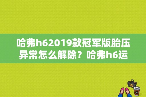 哈弗h62019款冠军版胎压异常怎么解除？哈弗h6运动版显示胎压故障灯-图1