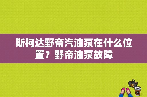 斯柯达野帝汽油泵在什么位置？野帝油泵故障