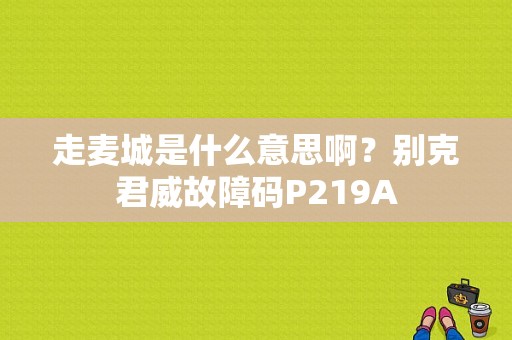 走麦城是什么意思啊？别克君威故障码P219A-图1