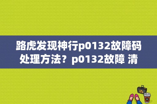 路虎发现神行p0132故障码处理方法？p0132故障 清洗-图1