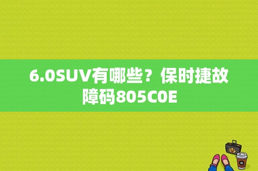 6.0SUV有哪些？保时捷故障码805C0E-图1