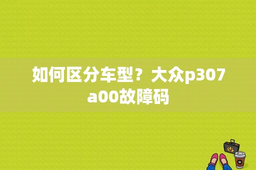 如何区分车型？大众p307a00故障码-图1