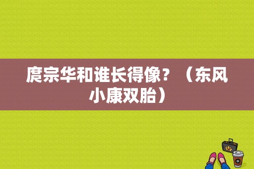 庹宗华和谁长得像？（东风小康双胎）-图1