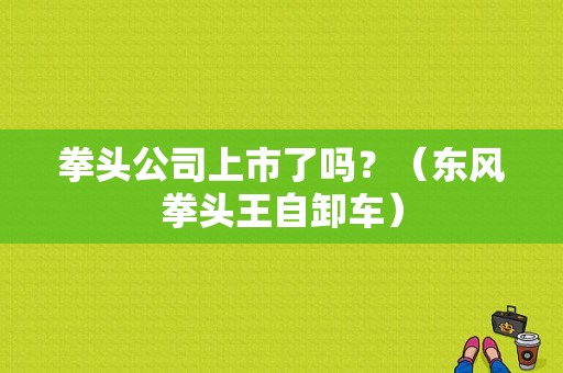 拳头公司上市了吗？（东风拳头王自卸车）-图1