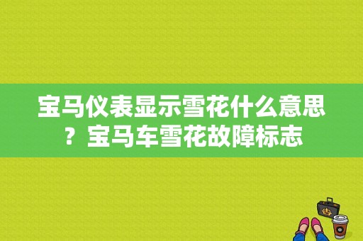 宝马仪表显示雪花什么意思？宝马车雪花故障标志-图1