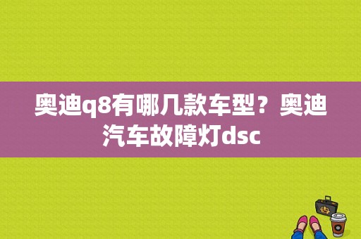 奥迪q8有哪几款车型？奥迪汽车故障灯dsc-图1