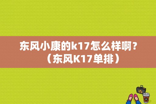 东风小康的k17怎么样啊？（东风K17单排）-图1
