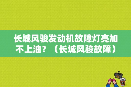 长城风骏发动机故障灯亮加不上油？（长城风骏故障）-图1