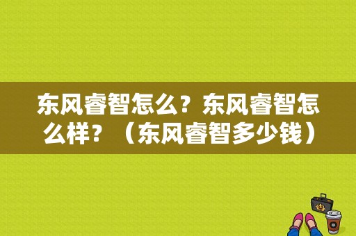 东风睿智怎么？东风睿智怎么样？（东风睿智多少钱）-图1