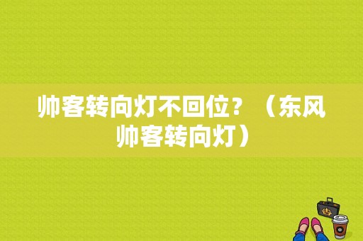 帅客转向灯不回位？（东风帅客转向灯）-图1