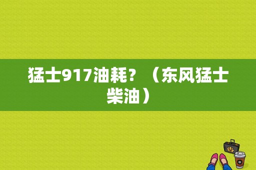 猛士917油耗？（东风猛士柴油）-图1