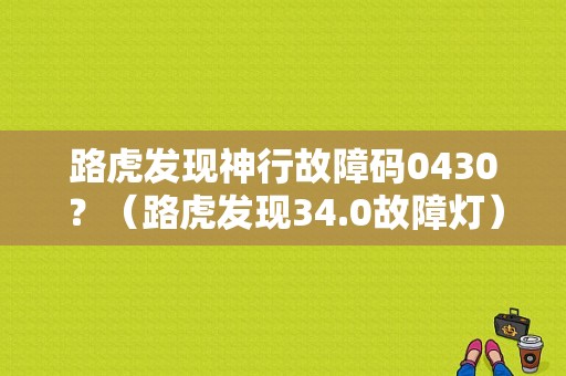 路虎发现神行故障码0430？（路虎发现34.0故障灯）-图1