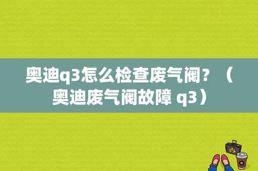 奥迪q3怎么检查废气阀？（奥迪废气阀故障 q3）