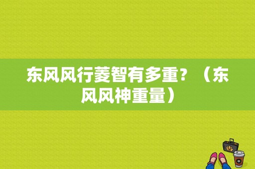 东风风行菱智有多重？（东风风神重量）-图1