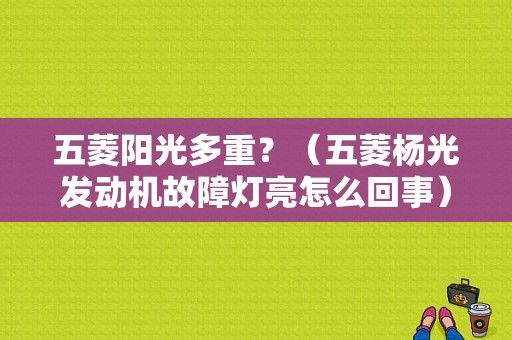 五菱阳光多重？（五菱杨光发动机故障灯亮怎么回事）-图1