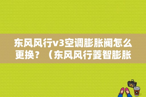 东风风行v3空调膨胀阀怎么更换？（东风风行菱智膨胀阀）-图1