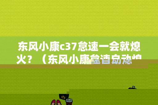 东风小康c37怠速一会就熄火？（东风小康怠速自动熄火）-图1