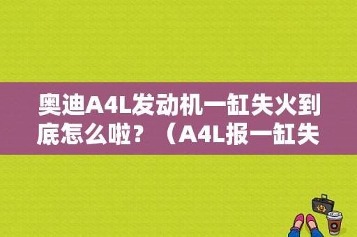 奥迪A4L发动机一缸失火到底怎么啦？（A4L报一缸失火故障）-图1