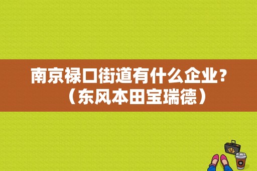 南京禄口街道有什么企业？（东风本田宝瑞德）-图1