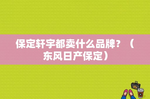 保定轩宇都卖什么品牌？（东风日产保定）-图2
