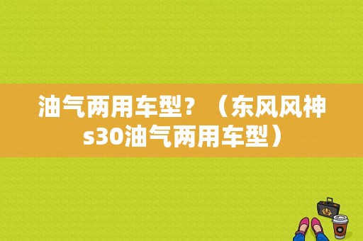 油气两用车型？（东风风神s30油气两用车型）-图1