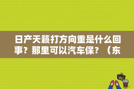 日产天籁打方向重是什么回事？那里可以汽车保？（东风日产六方位）-图1