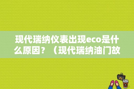 现代瑞纳仪表出现eco是什么原因？（现代瑞纳油门故障灯亮）-图1