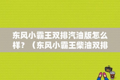 东风小霸王双排汽油版怎么样？（东风小霸王柴油双排）-图1