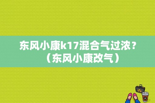 东风小康k17混合气过浓？（东风小康改气）-图1