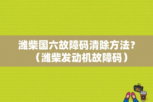 潍柴国六故障码清除方法？（潍柴发动机故障码）