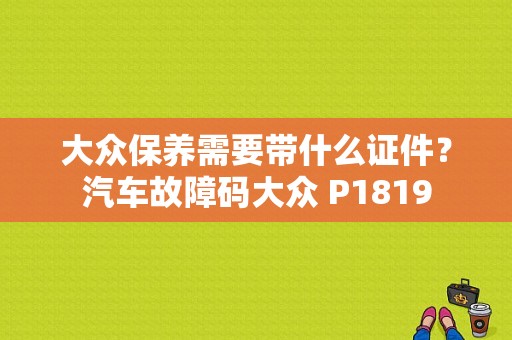 大众保养需要带什么证件？汽车故障码大众 P1819-图1