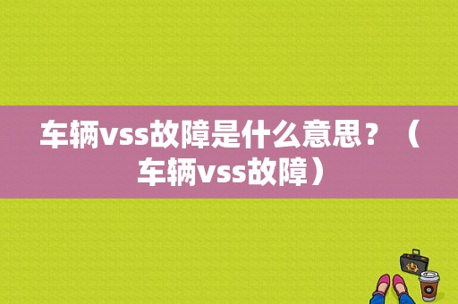 车辆vss故障是什么意思？（车辆vss故障）-图1