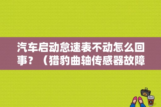 汽车启动怠速表不动怎么回事？（猎豹曲轴传感器故障现象）-图1