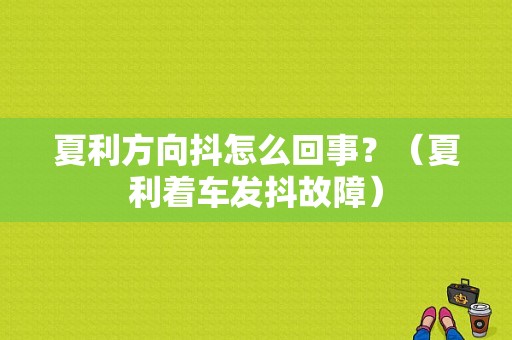 夏利方向抖怎么回事？（夏利着车发抖故障）-图1