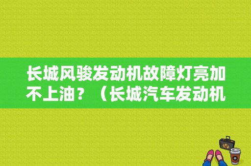 长城风骏发动机故障灯亮加不上油？（长城汽车发动机故障灯亮燃油问题）-图1