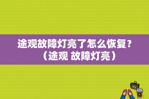 途观故障灯亮了怎么恢复？（途观 故障灯亮）-图1