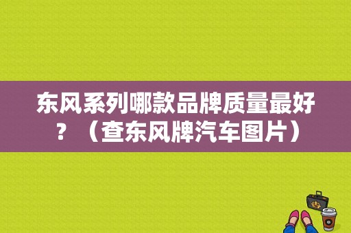 东风系列哪款品牌质量最好？（查东风牌汽车图片）-图2
