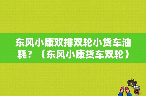 东风小康双排双轮小货车油耗？（东风小康货车双轮）-图1