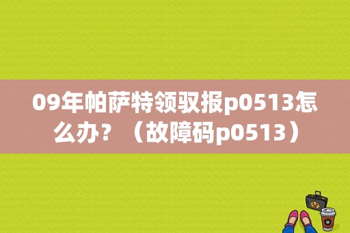 09年帕萨特领驭报p0513怎么办？（故障码p0513）-图1