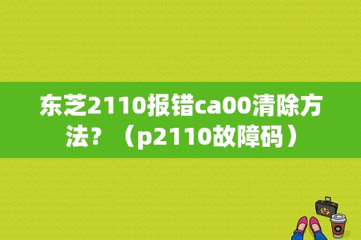 东芝2110报错ca00清除方法？（p2110故障码）-图1