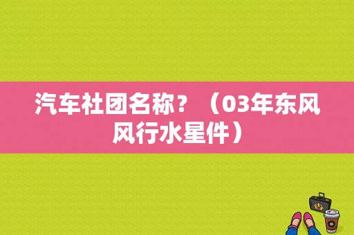 汽车社团名称？（03年东风风行水星件）-图1