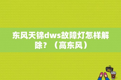 东风天锦dws故障灯怎样解除？（高东风）-图1