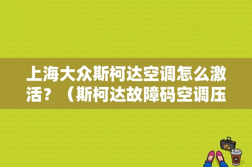 上海大众斯柯达空调怎么激活？（斯柯达故障码空调压缩机激活）-图1