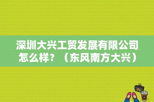 深圳大兴工贸发展有限公司怎么样？（东风南方大兴）-图1