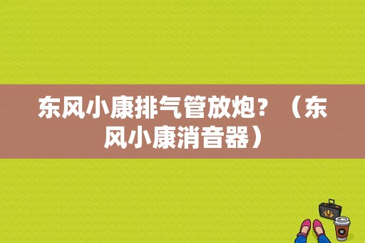 东风小康排气管放炮？（东风小康消音器）-图1